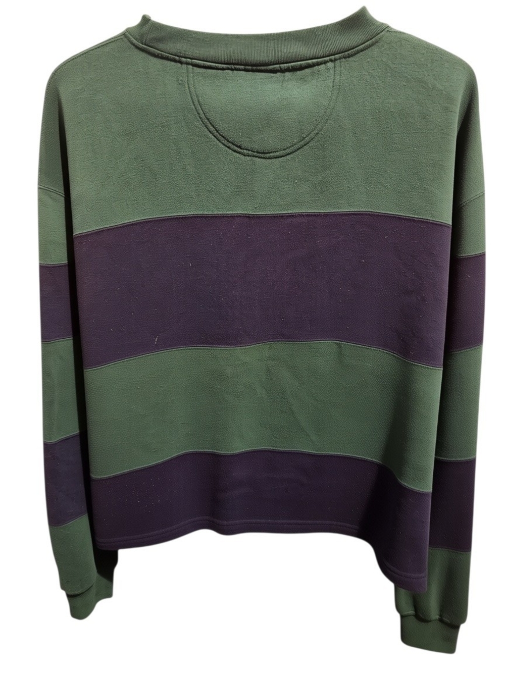 Disney Green & Navy Striped Mickey Mouse Crewneck Sweatshirt - Picture 3 of 3